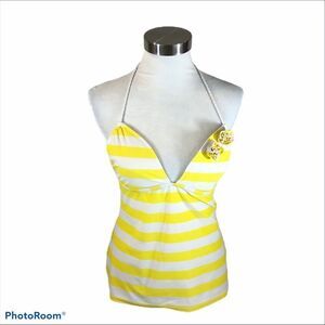 Hobie‎ Brand Yellow and White Striped Swim Tank L